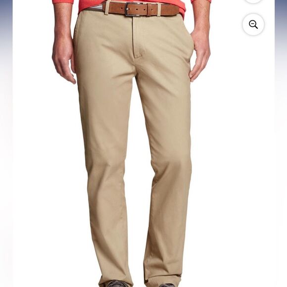 Banana Republic Mens Chino Pants khaki Tan Aiden Fit 33x32 100% Cotton - Picture 1 of 6